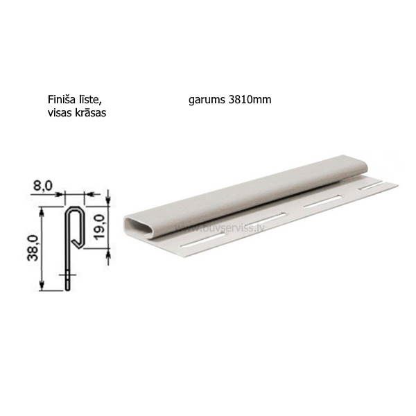Finiša līste, garums 3810 mm visas krāsas